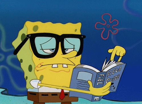 spongebob flipping through pages